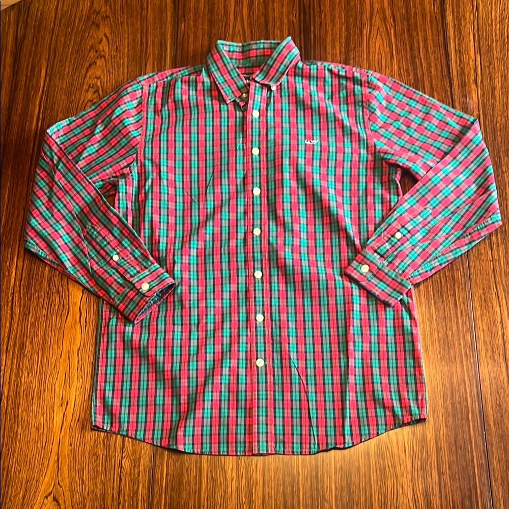 Vineyard Vines - KIDS Red and Green Casual Button Down Shirt